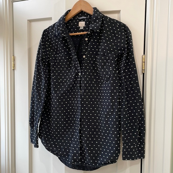 a new day Tops - A New Day Super cute black & white button down shirt. Size L.